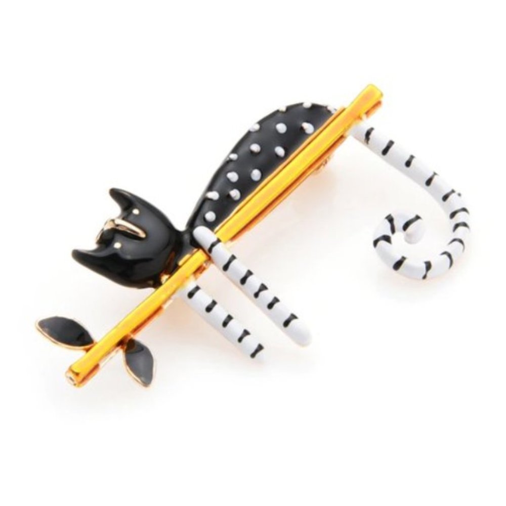 18K Gold Lazy Cat Brooch - Picture 7 of 16